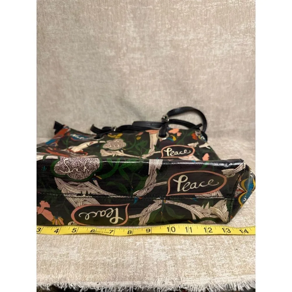 SAKroots Women's River Peace Coated Canvas Tote Shoulder Bag Multicolor Medium